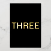 シックなブラック&ゴールド結婚フォイルのテーブルサイン 箔シーズンカード (正面)