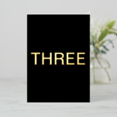 シックなブラック&ゴールド結婚フォイルのテーブルサイン 箔シーズンカード (立ち正面)