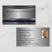 シックなブラック&シルバープロフェッショナル名刺 名刺 (正面/裏面)