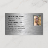 シックなブラック&シルバープロフェッショナル名刺 名刺 (裏面)