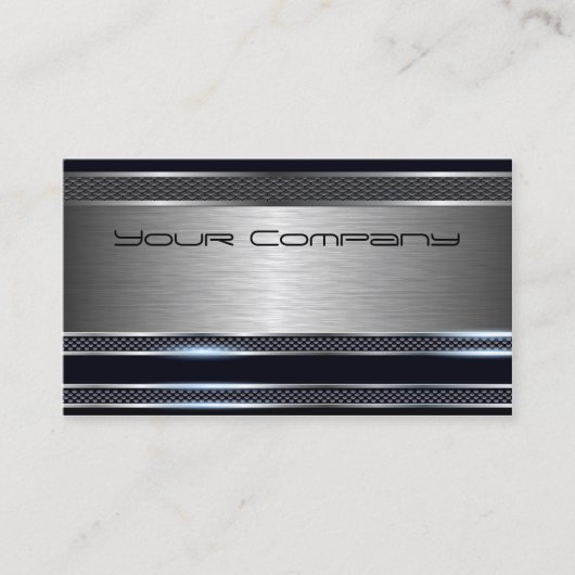 シックなブラック&シルバープロフェッショナル名刺 名刺 (正面)