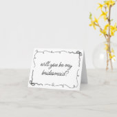 シックなブラック&ホワイトのボウのブ描リーデスメイド提案 カード (黄色い花)