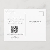 シックなブラック&ホワイトの花々の結婚式が日付を保存 案内ポストカード (裏面)