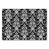 シックなブラック/ホワイトダマスクレッドリボン テーブルナンバー (裏面)