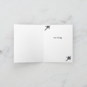 シックなブラック&ホワイトフローラ任意の大事な行事ありがとう ノートカード (内部)