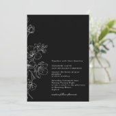 シックなブラック&ホワイトブロッサム結婚フローラ 招待状 (スタンド正面)