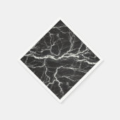 シックなブラック&ホワイト大理石ルックグラマー スタンダードカクテルナプキン (角)