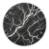 シックなブラック&ホワイト大理石ルックグラマー セラミックノブ (正面)