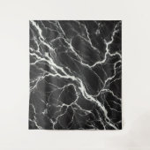 シックなブラック&ホワイト大理石ルックグラマー タペストリー (正面)