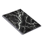 シックなブラック&ホワイト大理石ルックグラマー ノートブック (右側)