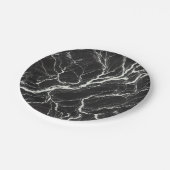 シックなブラック&ホワイト大理石ルックグラマー ペーパープレート (アングル)