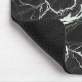 シックなブラック&ホワイト大理石ルックグラマー マウスパッド (コーナー)