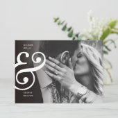 シックなブラック+ホワイト日付アンパサンドを保存 セーブザデート (スタンド正面)