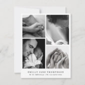 シックなブラック&ホワイト5フォトベビーシャワーありがとう (正面)