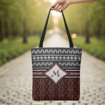 シックなブラック、ホワイト&レッド抽象芸術トライバル