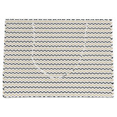 シックなブラック、ホワイト&金ゴールドシェブロン抱き枕 ラージペーパーバッグ (正面)