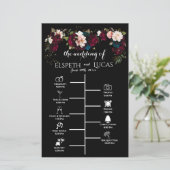 シックなブラック、宝石のトーン結婚のタイムラインプログラム (スタンド正面)