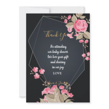 シックなブラック&金ゴールドジオメトリック感謝していフレームあなた