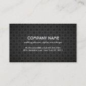 シックなブラック&金ゴールドフェイクゴールドフォイルダークメタルグリッド 名刺 (裏面)