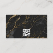 シックなブラック&金ゴールドマーブルフォトエステート実在エスティージェント 名刺 (裏面)