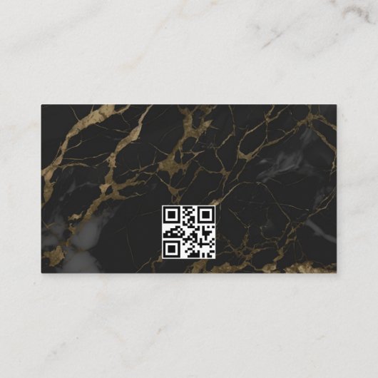 シックなブラック&金ゴールドマーブルフォトエステート実在エスティージェント 名刺 (裏面)