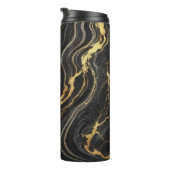 シックなブラック&金ゴールドメタリックマーブルルックグラマー タンブラー (回転右)