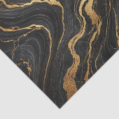 シックなブラック&金ゴールドメタリックマーブルルックグラマー 薄葉紙 (詳細)