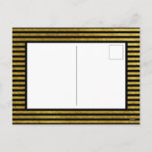 シックなブラック&金ゴールドメリークリスマス6家族の写真 シーズンポストカード (裏面)