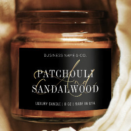 シックなブラック&金ゴールドモダンキャンドルジャー製品ラベル フードラベル