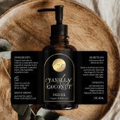 シックなブラック&金ゴールドロゴ2 OZドロッパーボトルラベル ラベル