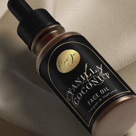 シックなブラック&金ゴールドロゴ2 OZドロッパーボトルラベル ラベル