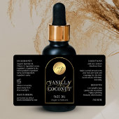 シックなブラック&金ゴールドロゴ2 OZドロッパーボトルラベル ラベル