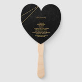 シックなブラック&金ゴールド幾何学模様結婚式 プログラム ハンドファン (裏面)