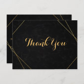 シックなブラック&金ゴールド幾何学模様 ポストカード (正面/裏面)