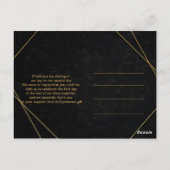 シックなブラック&金ゴールド幾何学模様 ポストカード (裏面)
