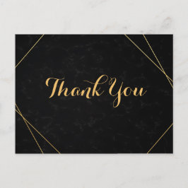 シックなブラック&金ゴールド幾何学模様 ポストカード
