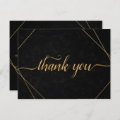 シックなブラック&金ゴールド幾何学模様 ポストカード (正面/裏面)