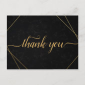 シックなブラック&金ゴールド幾何学模様 ポストカード (正面)