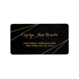 シックなブラック&金ゴールド幾何学模様 ラベル
