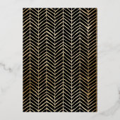 シックなブラック&金ゴールド書道ブライダルシャワー 箔招待状 (裏面)