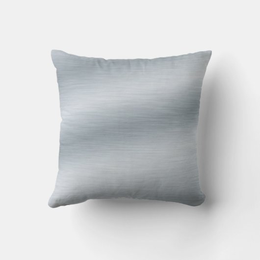 シックなブラッシュシルバーモノグラム装飾用クッション クッション (裏面)