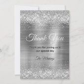 シックなブラッシュメタルフェイクシルバーグリッター感謝していユー カード (正面)