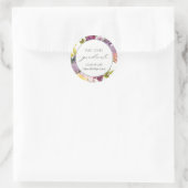 シックなブルガンディーイエローピンクフローラ写真卒業 ラウンドシール (バッグ)