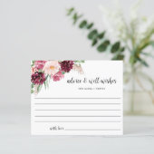 シックなブルガンディーピンク赤面アドバイス、ウェルウィッシュカード (スタンド正面)