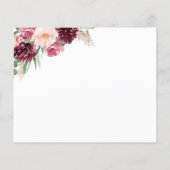 シックなブルガンディーピンク赤面アドバイス、ウェルウィッシュカード (裏面)