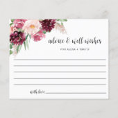 シックなブルガンディーピンク赤面アドバイス、ウェルウィッシュカード (正面)