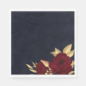 シックなブルゴーニュと金ゴールドネイビーブルー スタンダードランチョンナプキン (正面)