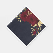 シックなブルゴーニュと金ゴールドネイビーブルー スタンダードランチョンナプキン (角)