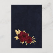 シックなブルゴーニュと金ゴールドネイビー結婚ズ エンクロージャーカード (裏面)