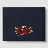 シックなブルゴーニュと金ゴールドネイビー結婚ズ ゲストブック (裏面)